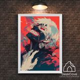 Ghoul framed wall art print with white frame