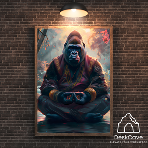 Gorilla framed wall art with black frame – DeskCave