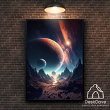 Galaxy framed wall art print with white frame